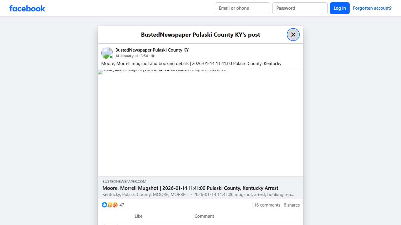 Moore, Morrell mugshot... - BustedNewspaper Pulaski County KY Facebook